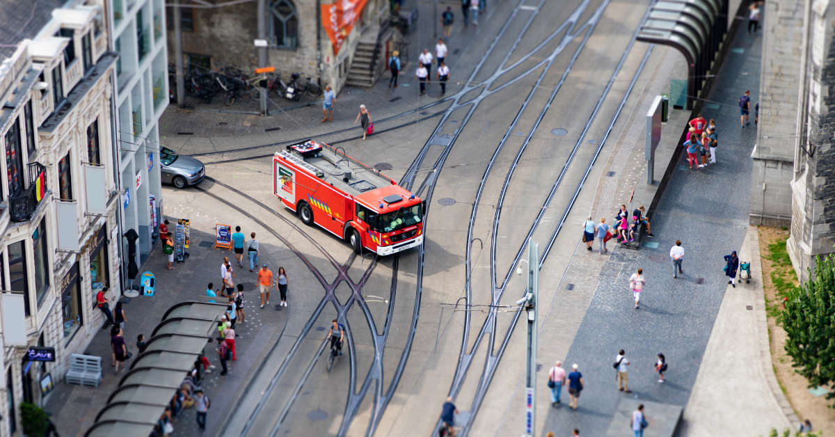 Aerial view of Ghent, Belgium.