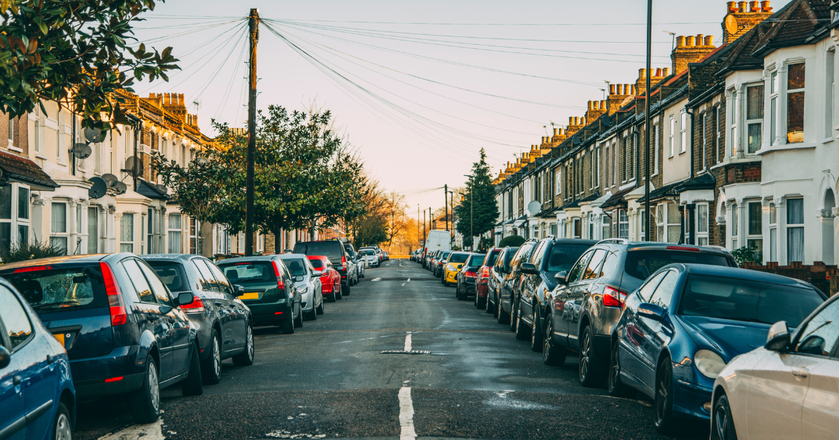 A neighbourhood street in the UK.