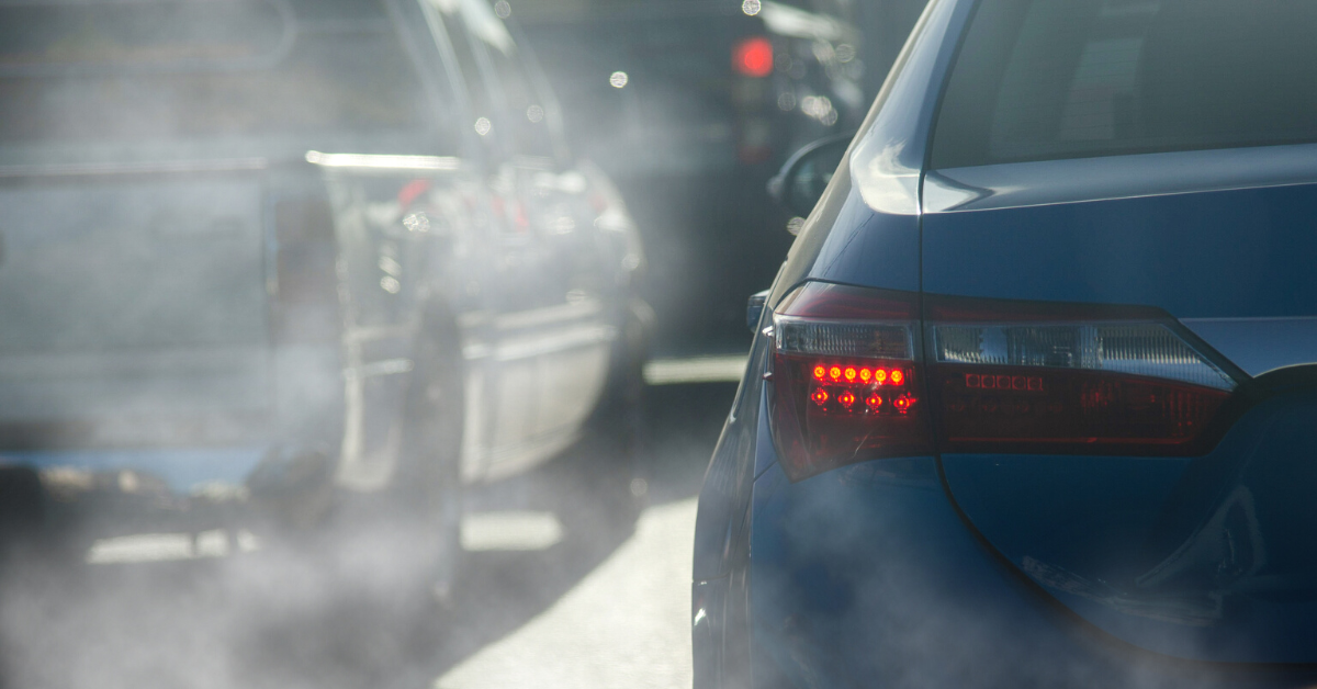 Cars in traffic. Idling Action London
