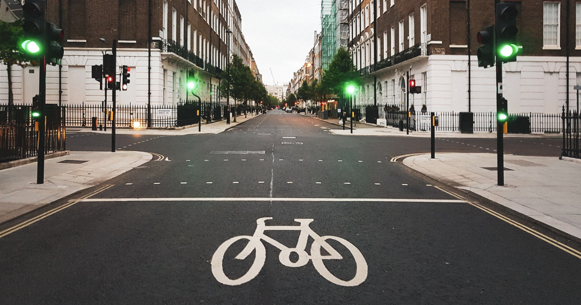 A cycle lane on a road in London.