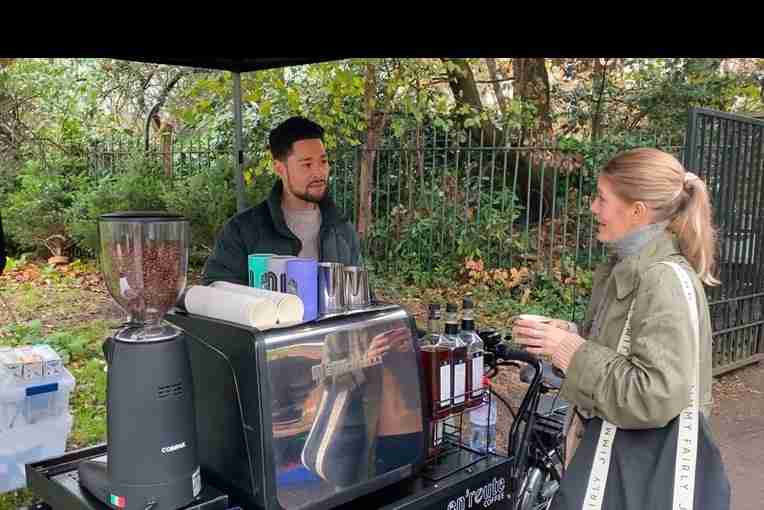 Perfect coffees from an e-cargo bike